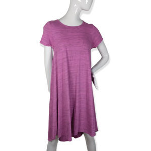 LulaRoe Carly dress size XS pink space print high low front pocket